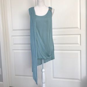 WHBM Asymmetrical Teal Tank Sz L NWT